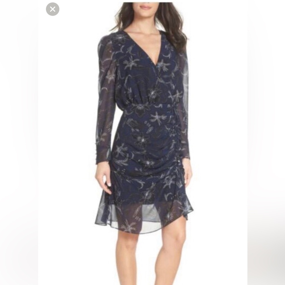 Sam Edelman Floral Chiffon Faux Wrap Dress